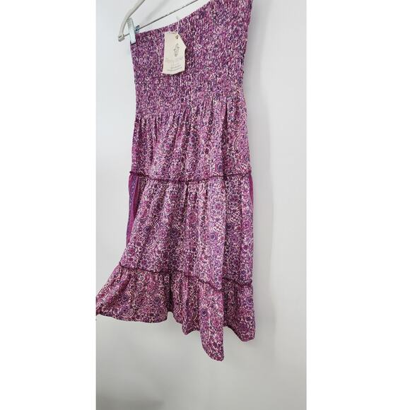 New NWT Perry Walker Collective Silk Blend Floral Strapless Dress One Size - Picture 2 of 6